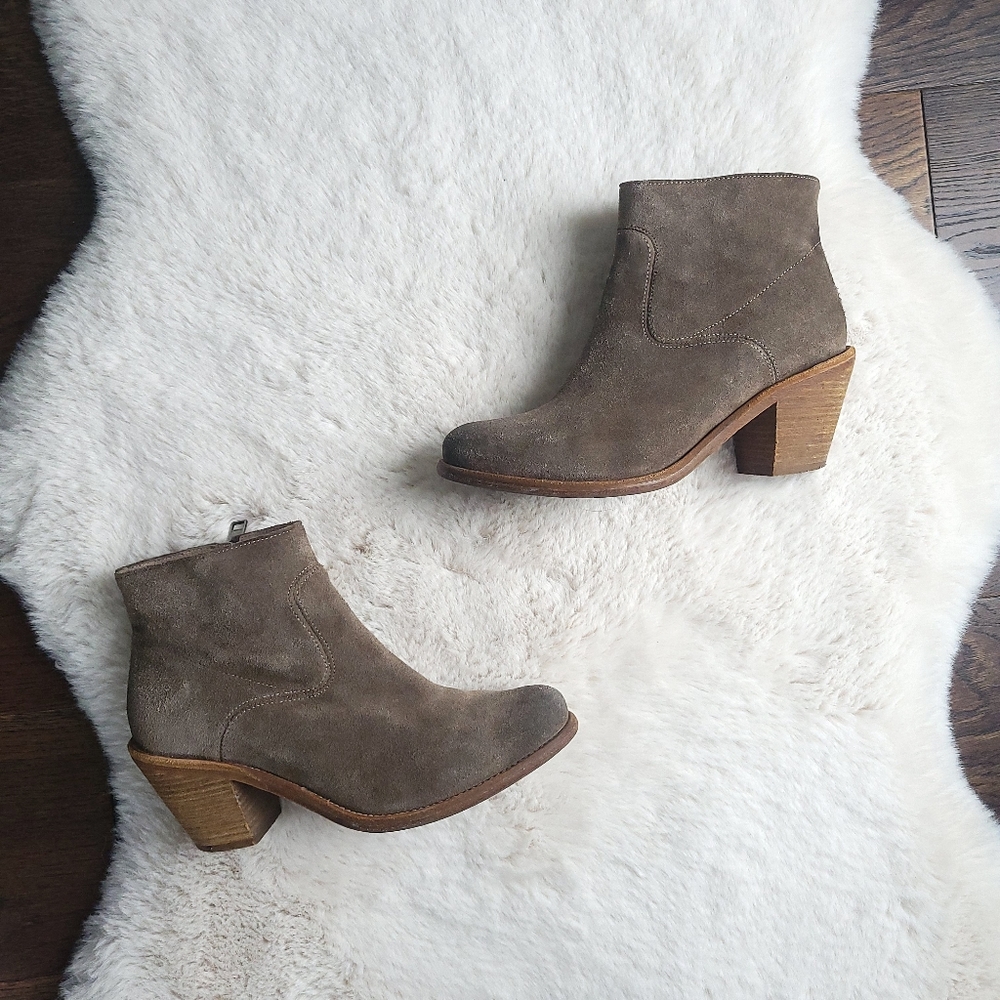 All Saints Western Burned Toe Leather Booties Ankle Boots